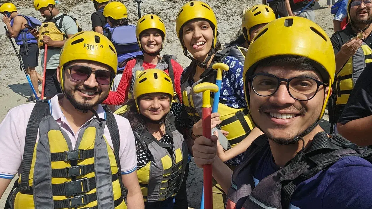Bucketlistt customers geared up before river rafting in Rishikesh