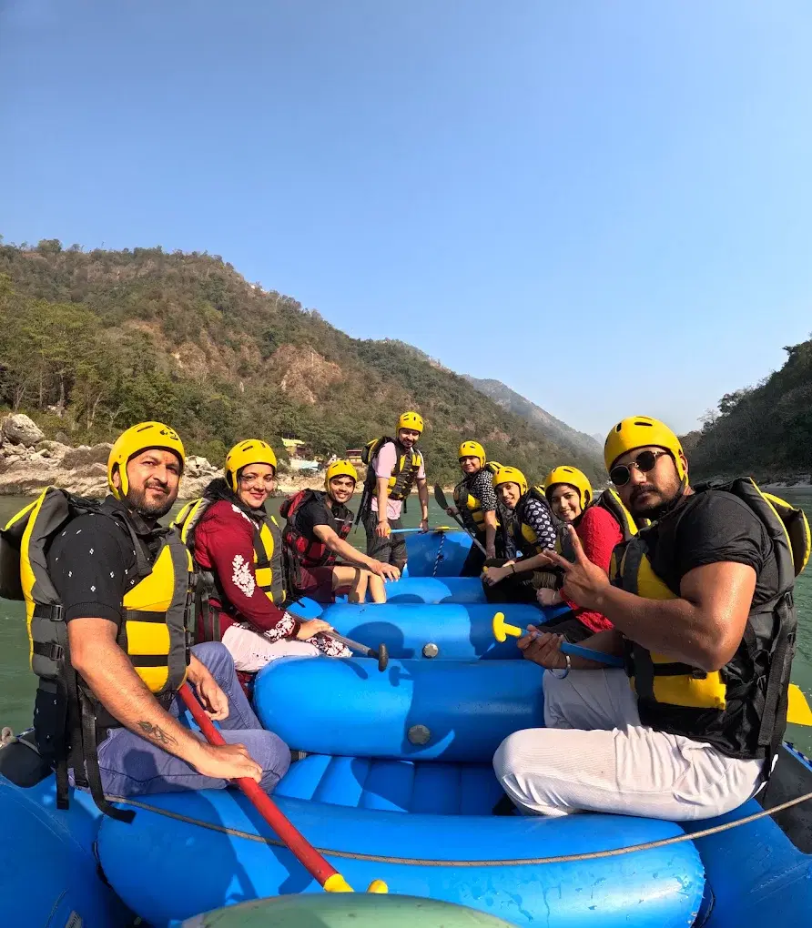Bucketlistt customers geared up before river rafting in Rishikesh